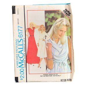 McCalls 6177 Misses Dress Sewing Pattern 6177 Size 10-12 uncut